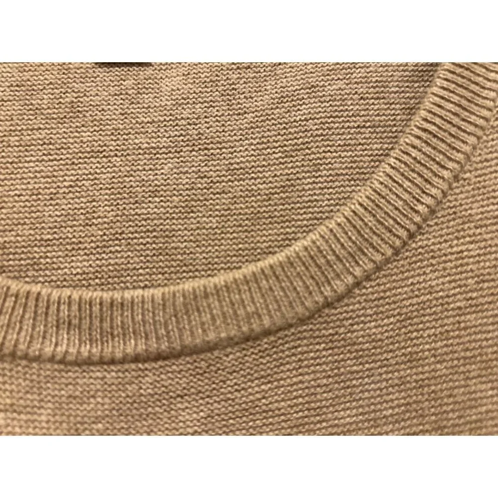 Men's Med J.Crew Crewneck Sweater Textured Cotton Tan Beige   B19